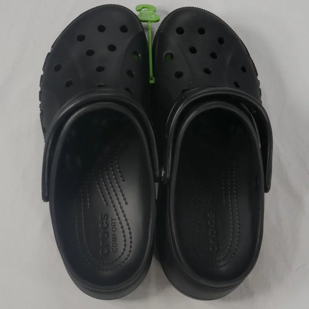 Crocs Baya Platform Clogs Black 1.6-inch Platform Womens Size US 10 EU 41-42 New